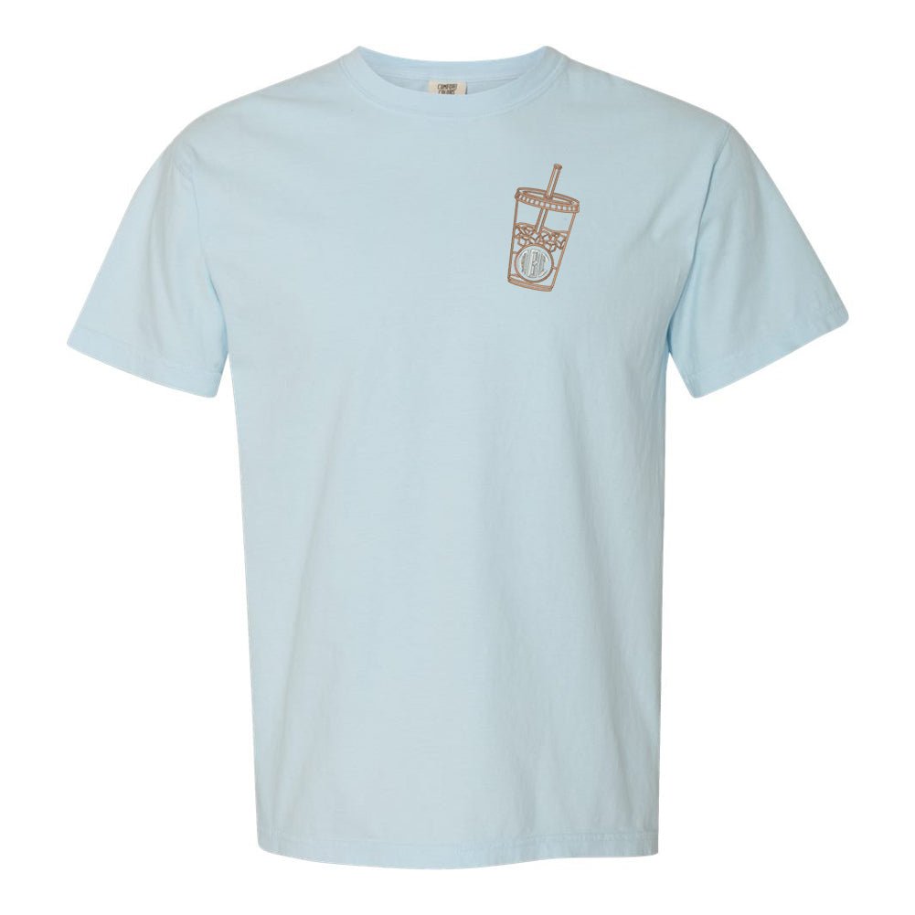 Monogrammed Iced Coffee Comfort Colors T-Shirt - United Monograms