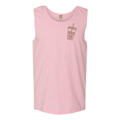 Monogrammed Iced Coffee Comfort Colors Tank - United Monograms