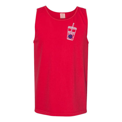 Monogrammed Iced Coffee Comfort Colors Tank - United Monograms