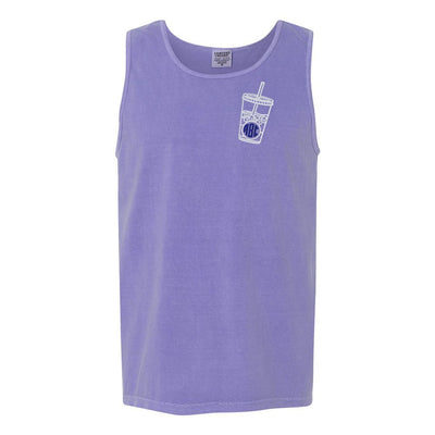 Monogrammed Iced Coffee Comfort Colors Tank - United Monograms