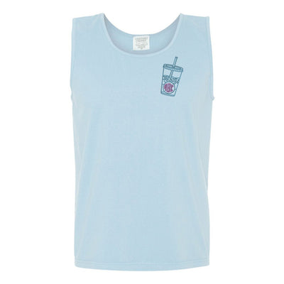 Monogrammed Iced Coffee Comfort Colors Tank - United Monograms