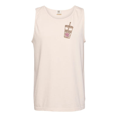 Monogrammed Iced Coffee Comfort Colors Tank - United Monograms