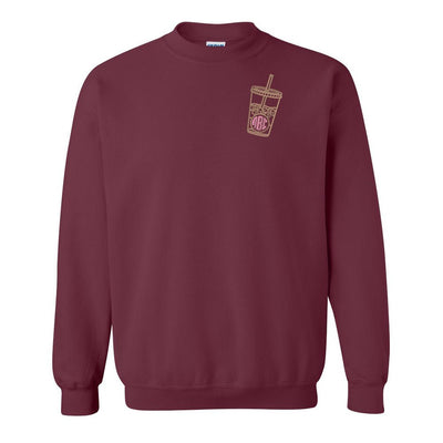 Monogrammed Iced Coffee Crewneck Sweatshirt - United Monograms
