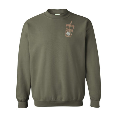 Monogrammed Iced Coffee Crewneck Sweatshirt - United Monograms