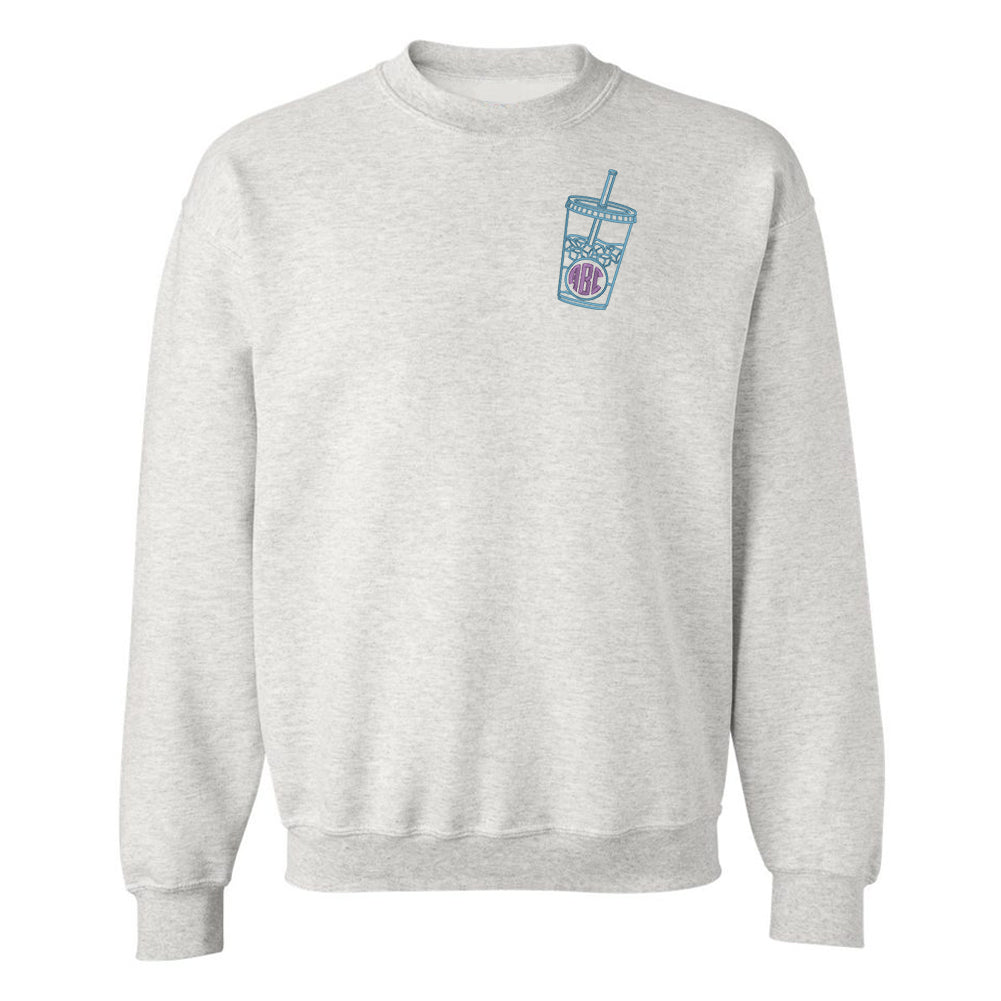 Monogrammed Iced Coffee Crewneck Sweatshirt - United Monograms