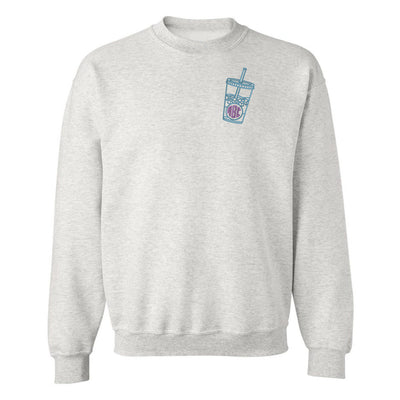 Monogrammed Iced Coffee Crewneck Sweatshirt - United Monograms