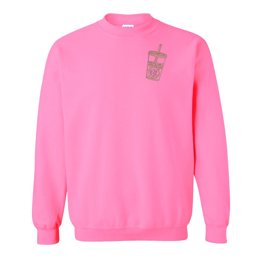 Monogrammed Iced Coffee Crewneck Sweatshirt - United Monograms