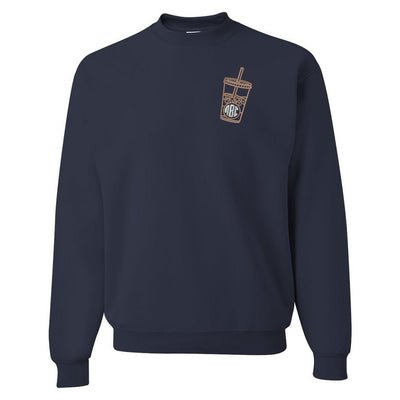 Monogrammed Iced Coffee Crewneck Sweatshirt - United Monograms