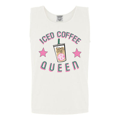Monogrammed 'Iced Coffee Queen' Comfort Colors Tank Top - United Monograms