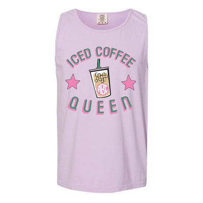 Monogrammed 'Iced Coffee Queen' Comfort Colors Tank Top - United Monograms