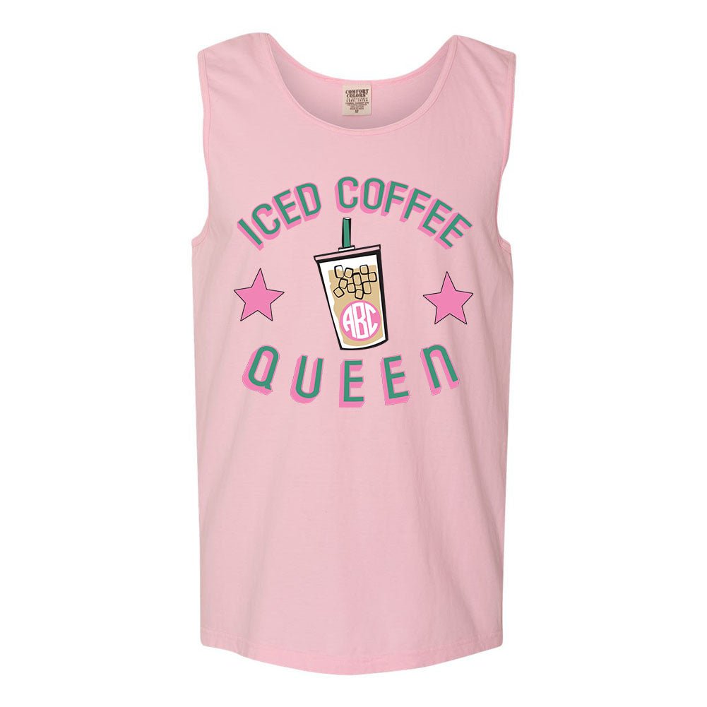 Monogrammed 'Iced Coffee Queen' Comfort Colors Tank Top - United Monograms