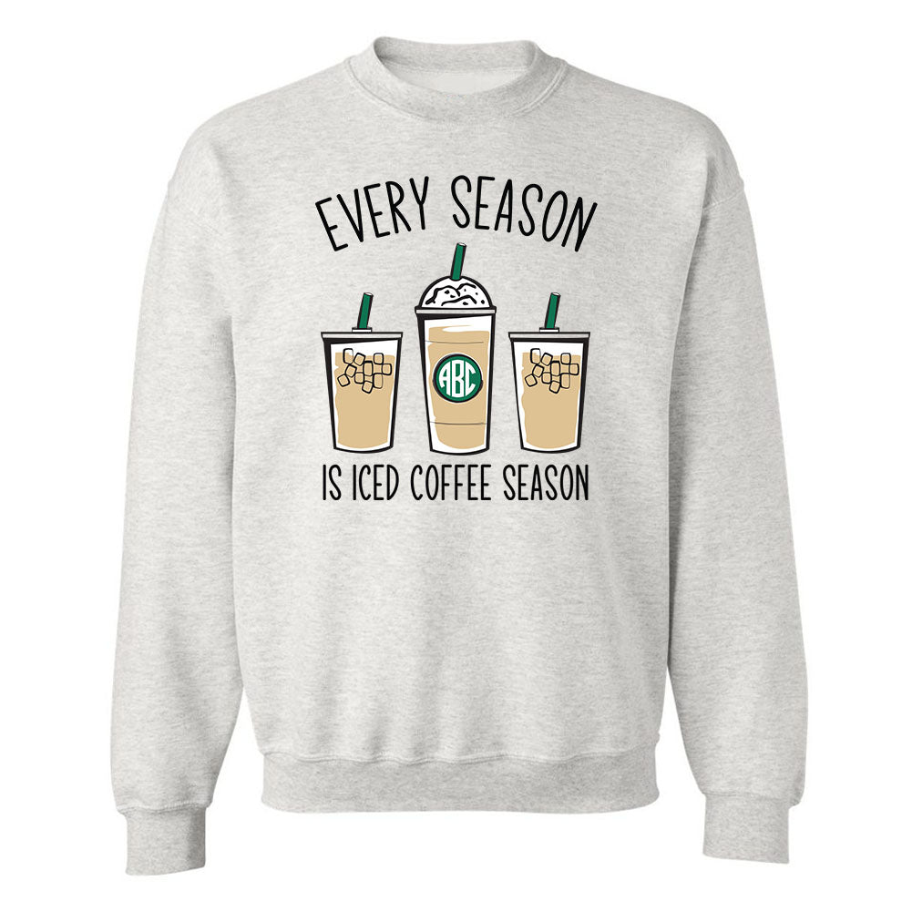 Monogrammed 'Iced Coffee Season' Crewneck Sweatshirt - United Monograms