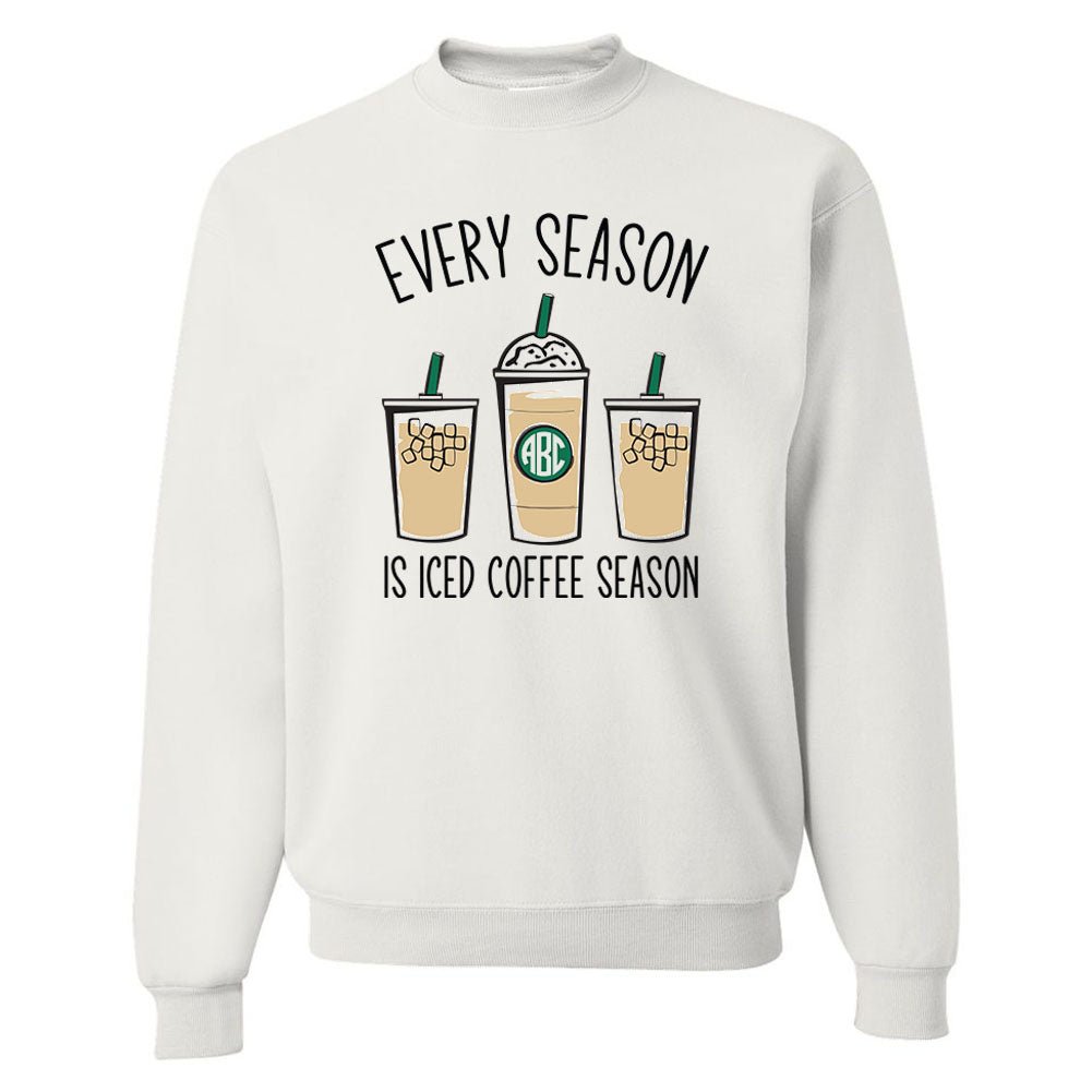 Monogrammed 'Iced Coffee Season' Crewneck Sweatshirt - United Monograms