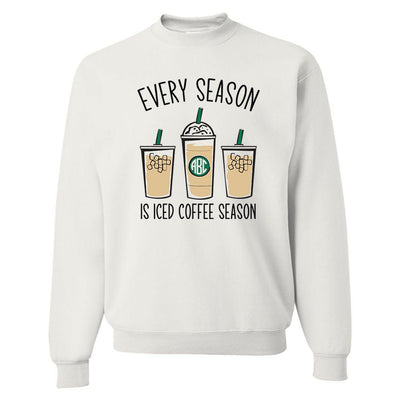 Monogrammed 'Iced Coffee Season' Crewneck Sweatshirt - United Monograms