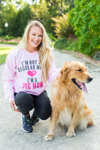 Monogrammed 'I'm Not A Regular Mom, I'm A Dog Mom' Crewneck Sweatshirt - United Monograms