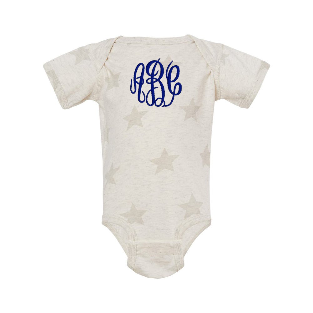 Monogrammed Infant Stars Onesie - United Monograms