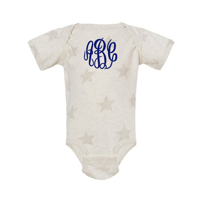 Monogrammed Infant Stars Onesie - United Monograms