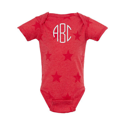 Monogrammed Infant Stars Onesie - United Monograms