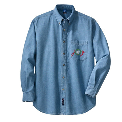 Monogrammed 'Joy' Oversized Denim Shirt - United Monograms