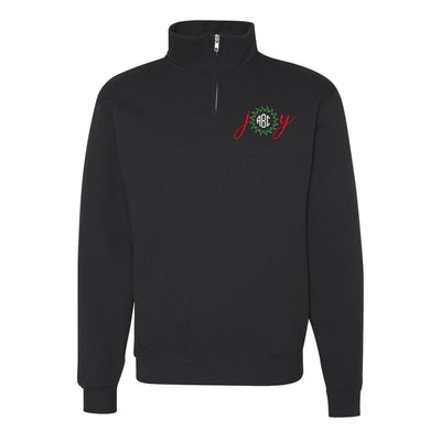 Monogrammed 'Joy' Quarter Zip Sweatshirt - United Monograms