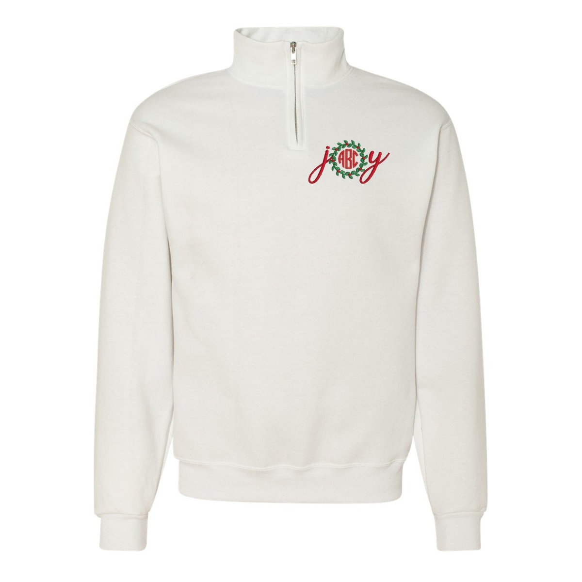 Monogrammed 'Joy' Quarter Zip Sweatshirt - United Monograms