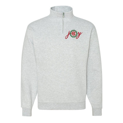 Monogrammed 'Joy' Quarter Zip Sweatshirt - United Monograms