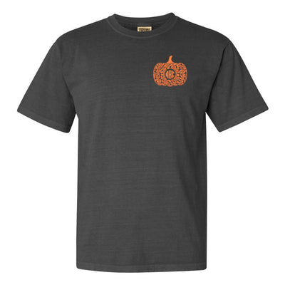Monogrammed Leopard Pumpkin Comfort Colors T-Shirt - United Monograms
