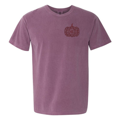 Monogrammed Leopard Pumpkin Comfort Colors T-Shirt - United Monograms