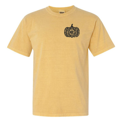 Monogrammed Leopard Pumpkin Comfort Colors T-Shirt - United Monograms