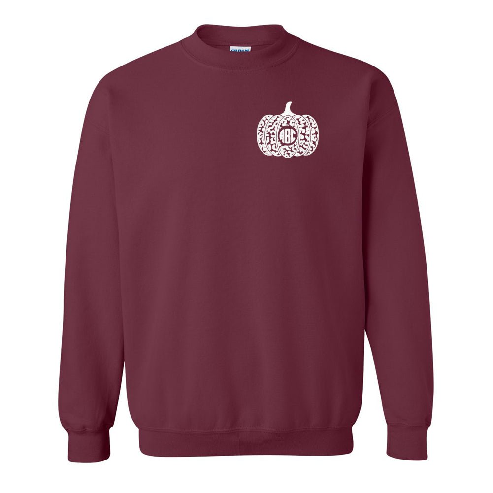 Monogrammed Leopard Pumpkin Crewneck Sweatshirt - United Monograms