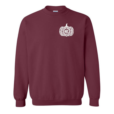 Monogrammed Leopard Pumpkin Crewneck Sweatshirt - United Monograms