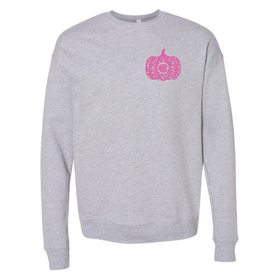 Monogrammed Leopard Pumpkin Premium Crewneck Sweatshirt - United Monograms
