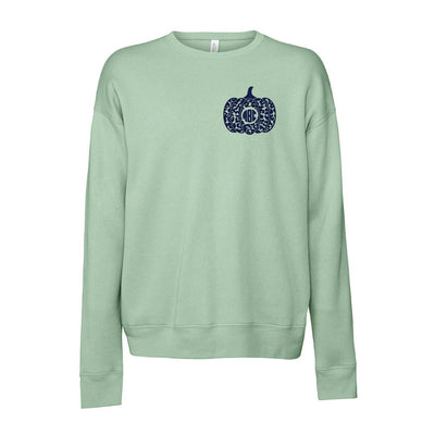 Monogrammed Leopard Pumpkin Premium Crewneck Sweatshirt - United Monograms