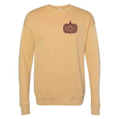 Monogrammed Leopard Pumpkin Premium Crewneck Sweatshirt - United Monograms