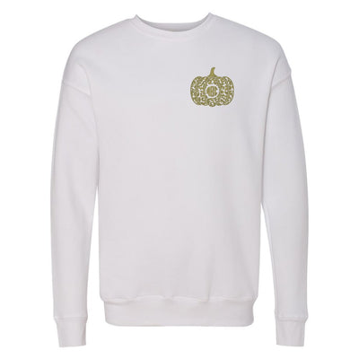 Monogrammed Leopard Pumpkin Premium Crewneck Sweatshirt - United Monograms