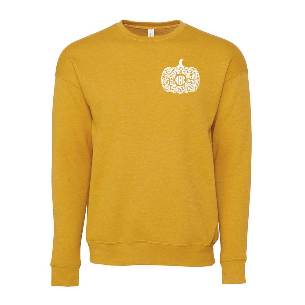 Monogrammed Leopard Pumpkin Premium Crewneck Sweatshirt - United Monograms
