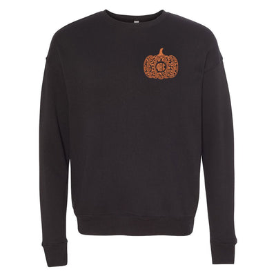Monogrammed Leopard Pumpkin Premium Crewneck Sweatshirt - United Monograms