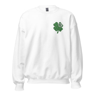Monogrammed 'Leopard Shamrock' Crewneck Sweatshirt - United Monograms