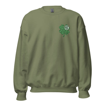 Monogrammed 'Leopard Shamrock' Crewneck Sweatshirt - United Monograms