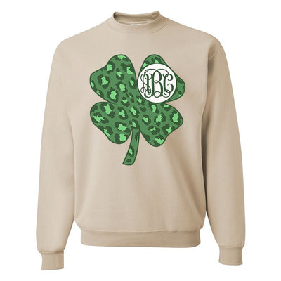 Monogrammed 'Leopard Shamrock' Crewneck Sweatshirt - United Monograms