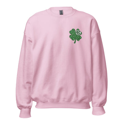 Monogrammed 'Leopard Shamrock' Crewneck Sweatshirt - United Monograms