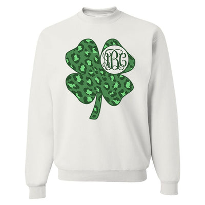 Monogrammed 'Leopard Shamrock' Crewneck Sweatshirt - United Monograms