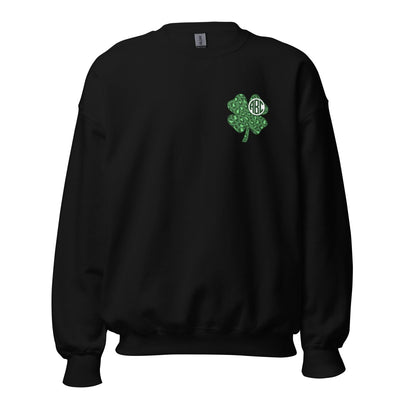Monogrammed 'Leopard Shamrock' Crewneck Sweatshirt - United Monograms