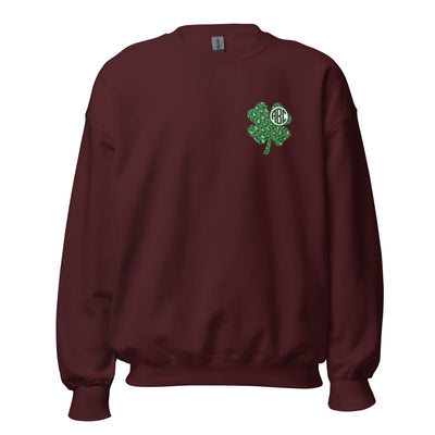Monogrammed 'Leopard Shamrock' Crewneck Sweatshirt - United Monograms