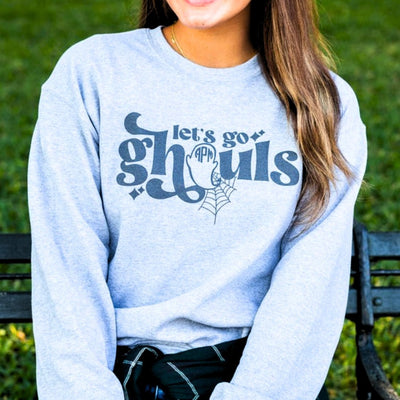 Monogrammed 'Let's Go Ghouls' Crewneck Sweatshirt - United Monograms