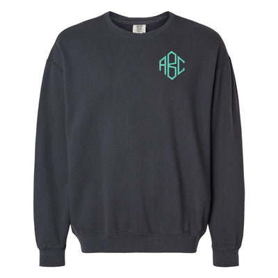 Monogrammed Lightweight Comfort Colors Crewneck Sweatshirt - United Monograms