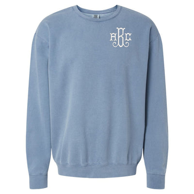 Monogrammed Lightweight Comfort Colors Crewneck Sweatshirt - United Monograms