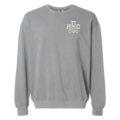 Monogrammed Lightweight Comfort Colors Crewneck Sweatshirt - United Monograms