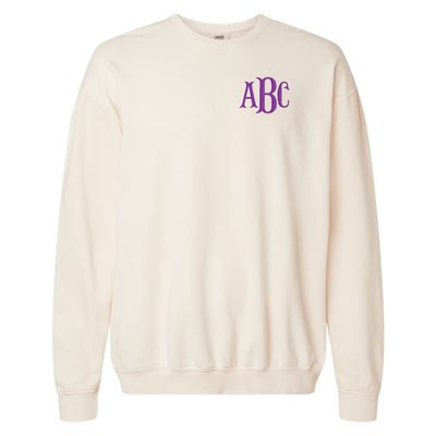 Monogrammed Lightweight Comfort Colors Crewneck Sweatshirt - United Monograms