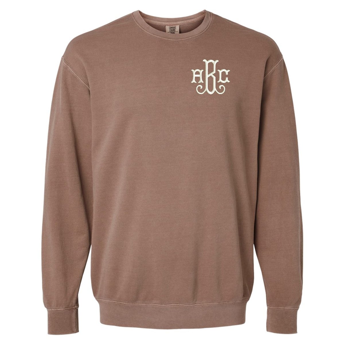 Monogrammed Lightweight Comfort Colors Crewneck Sweatshirt - United Monograms